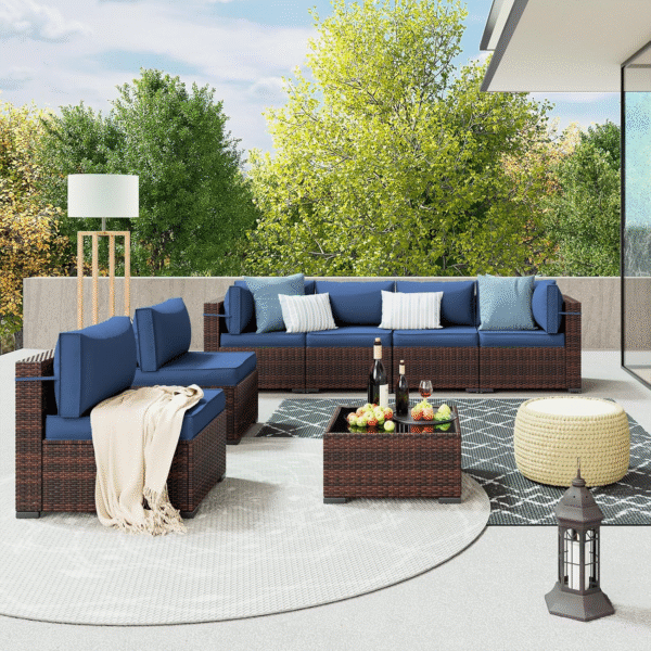 7 Pieces Outdoor Patio Furniture Sets - Image 4