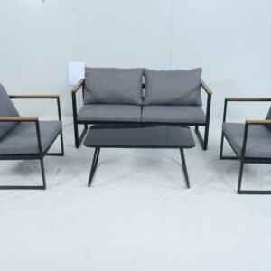 4 Pieces Outdoor Metal Patio Furniture Set
