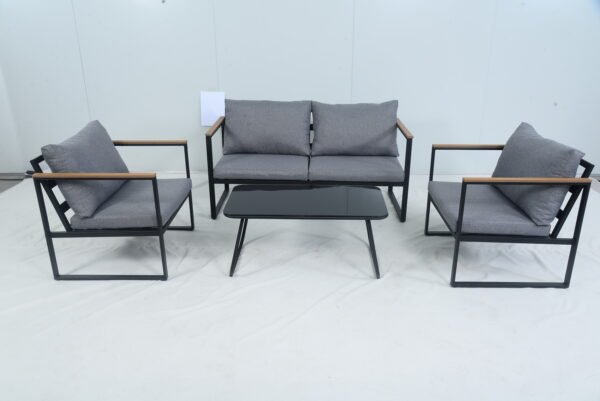 4 Pieces Outdoor Metal Patio Furniture Set