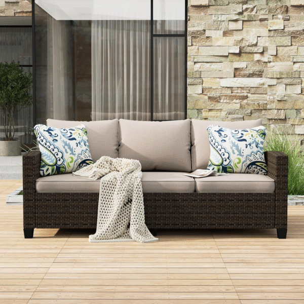 Three-Seat Sofa And Stove Table - Image 4