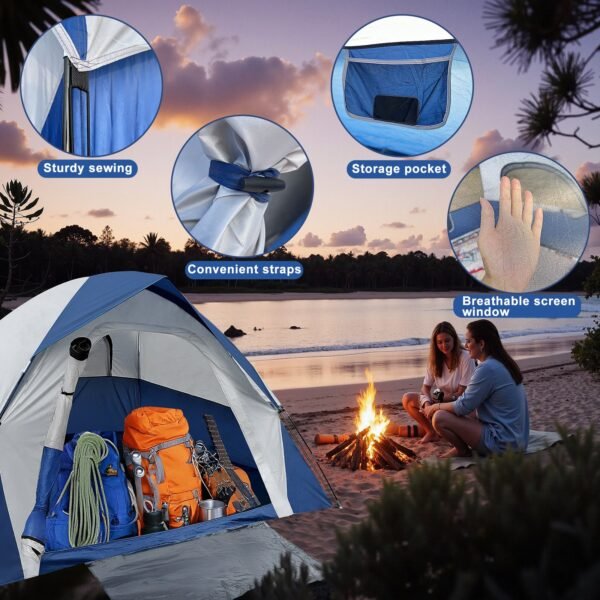 6-person dome tent with double poles - Image 2