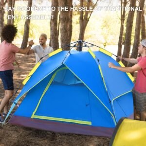 Automatic double tent with pole selection